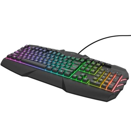 鉋 Teclado Gamer Semi Mecânico Trust Gxt-881 Odyss, LED, Multimídia