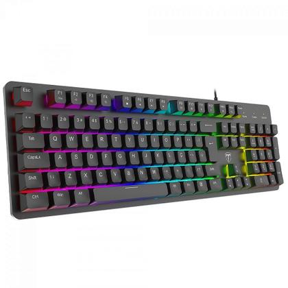 Imagem de Teclado Gamer T-Dagger Echo, RGB, Membrana, Full Size, ABNT2, Preto