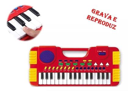 Imagem de Teclado Infantil 31 Teclas Vários Sons Vermelho My Music