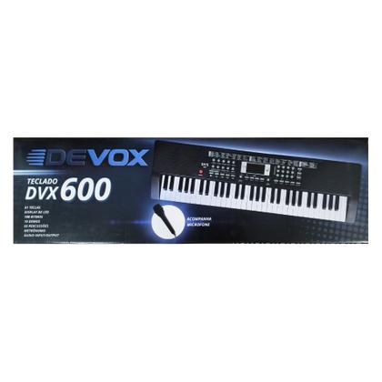 Teclado Iniciante Devox DVX-600 61 Teclas (Acompanha Microfone