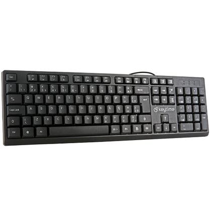 Imagem de Teclado Keytime Typeflow, USB 2.0, Membrana, Full Size, ABNT2, Preto - KYT00009