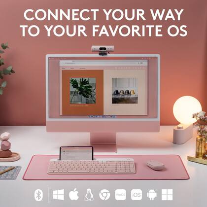 Imagem de Teclado Logitech K585 Slim Wireless - Rose - Multidispositivo