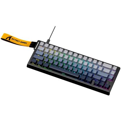 Imagem de Teclado Magnético Gamer Attack Shark X68 HE, Rapid Trigger, 8000Hz, 0.005mm, 65%, Moonlight, Cinza/Branco - AS-X68HE-MN