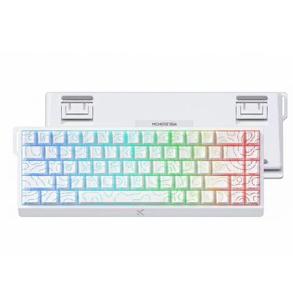 Imagem de Teclado Magnético Gamer MCHOSE MC-Jet75-5, Switch Topographic Uranus, Rapid Trigger, RGB, Branco - MC-Jet75-5