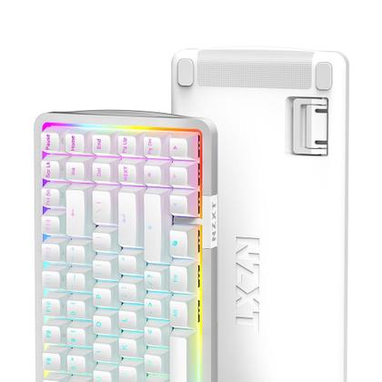 Imagem de Teclado Magnético Gamer Sem Fio NZXT Function Elite MiniTKL, RGB, USB-C Removível, Branco - KB-101NW-US