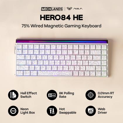 Imagem de Teclado magnético para jogos MechLands Aula Hero84 HE 75% RGB