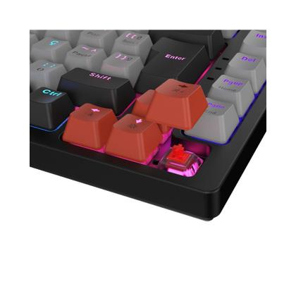 Imagem de Teclado Mecanico 75% Pcyes Kirin Black Vulcan - Switch Red - Led Rainbow - PTKR75RD