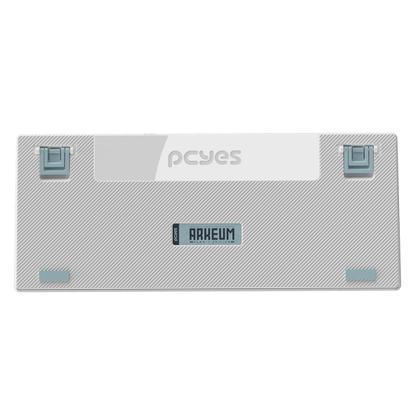 Imagem de Teclado mecanico azul e branco 75% com fio e switch blue pcyes arkeum summit edition