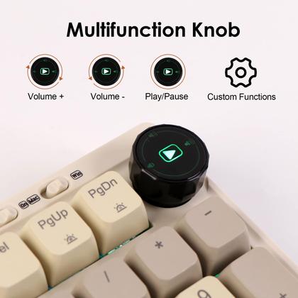 Imagem de Teclado mecânico EPOMAKER RT100 com tela BT5.0/2.4G/USB-C