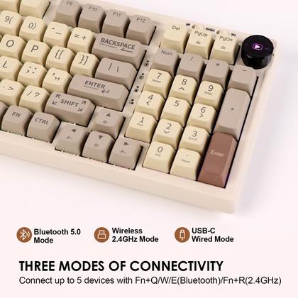 Imagem de Teclado mecânico EPOMAKER RT100 com tela BT5.0/2.4G/USB-C