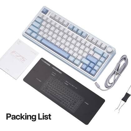 Teclado mecânico EPOMAKER x Aula F75 Gasket 75% RGB Sea Salt