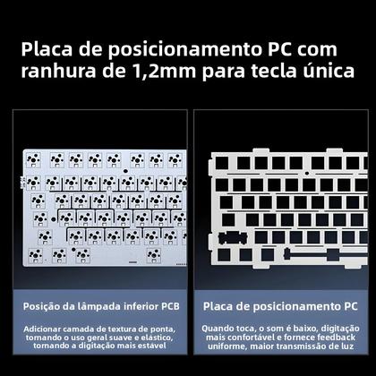 Imagem de Teclado Mecânico G75 pro Retroiluminado RGB Layout 75% 8000mAh Interruptores Hot-Swappable 82 Teclas