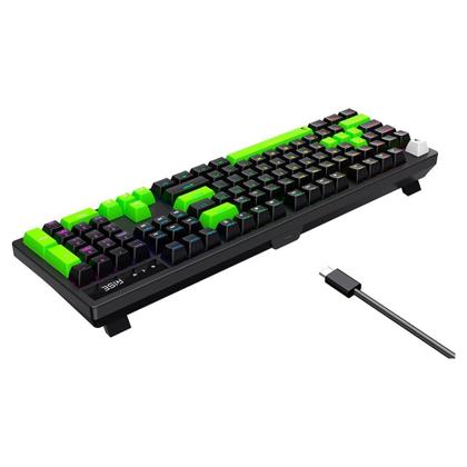 Imagem de Teclado Mecânico Gamer 2 em 1 Rise Mode GM2 Full Black and Green RGB Switch Outemu Brown, USB-C, Preto - RM-TCM-GM2F-BBRO