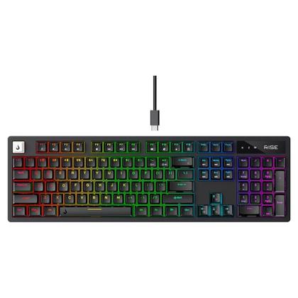 Imagem de Teclado Mecânico Gamer 2 em 1 Rise Mode GM2 Full Black and Green RGB Switch Outemu Brown, USB-C, Preto - RM-TCM-GM2F-BBRO