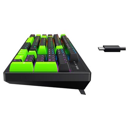 Imagem de Teclado Mecânico Gamer 2 em 1 Rise Mode GM2 Full Black and Green RGB Switch Outemu Brown, USB-C, Preto - RM-TCM-GM2F-BBRO