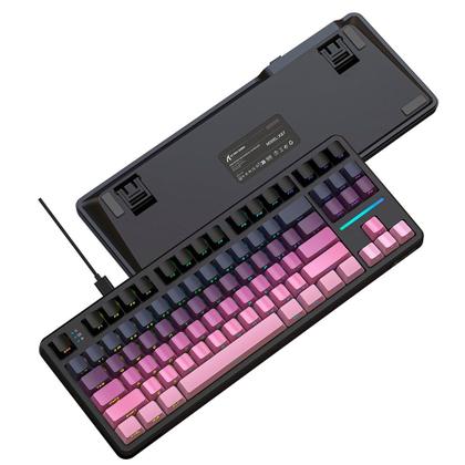 Imagem de Teclado Mecânico Gamer Attack Shark X87, TKL, RGB, Blackberry, Roxo/Preto - AS-X87-BB-RY