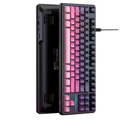 Imagem de Teclado Mecânico Gamer Attack Shark X87, TKL, RGB, Blackberry, Roxo/Preto - AS-X87-BB-RY