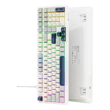 Imagem de Teclado Mecânico Gamer Attack Shark X98, Layout 98 Teclas, RGB, Starlight White, Branco - AS-X98-SL-WT
