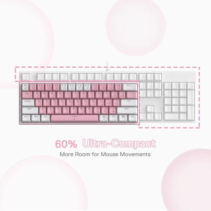 Teclado Mecânico Gamer Compacto Redragon Fizz Sakura Bubblegum