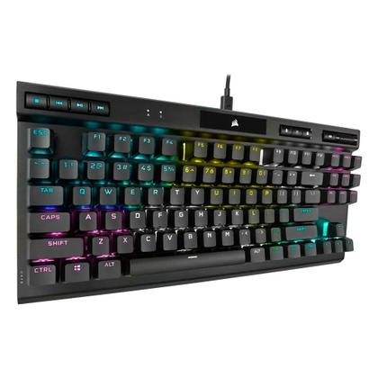Imagem de Teclado Mecânico Gamer Corsair K70 RGB, TKL Champion Series, Corsair OPX, Preto PBT Keycaps, Anti-Ghosting, US - CH-911901A-NA