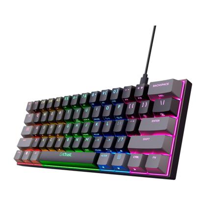 Imagem de Teclado Mecânico Gamer GXTrust Gaming 867 Acira Mini, RGB, 60%, USB-A e USB-C, Preto - 24882