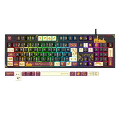 Imagem de Teclado Mecanico Gamer Harry Potter Amsa Hogwart's, RGB, Full Size, ABNT2, USB, Preto - HP-592RGB
