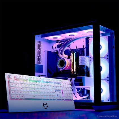 Imagem de Teclado Mecânico Gamer Husky Anchorage Full Size, RGB, Switch Gateron EF Red, ABNT2, Branco - HTG200BRVR