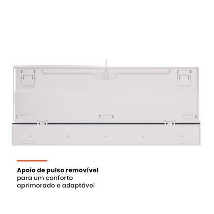 Imagem de Teclado Mecânico Gamer Husky Anchorage Full Size, RGB, Switch Gateron EF Red, ABNT2, Branco - HTG200BRVR