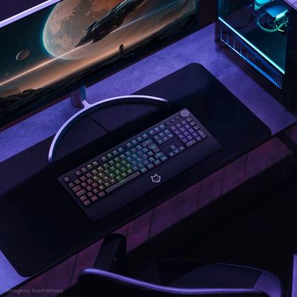 Imagem de Teclado Mecânico Gamer Husky Anchorage Full Size, RGB, Switch Gateron EF Red, ABNT2, Preto - HTG200PTVR
