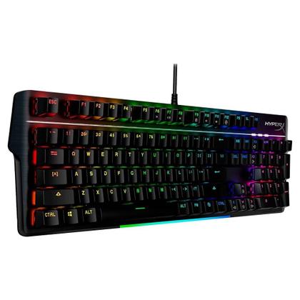 Imagem de Teclado Mecânico Gamer HyperX Alloy MKW100, RGB, Switch Red, Full Size, US, Preto - 4P5E1AAABA