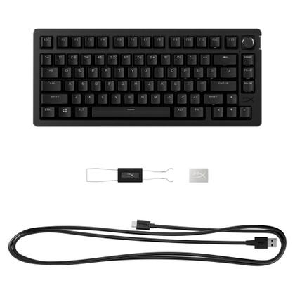 Imagem de Teclado Mecânico Gamer HyperX Alloy Rise GKBD 75, RGB, Switch linear, Layout 75%, anti-ghosting, Preto - 7G7A4AA