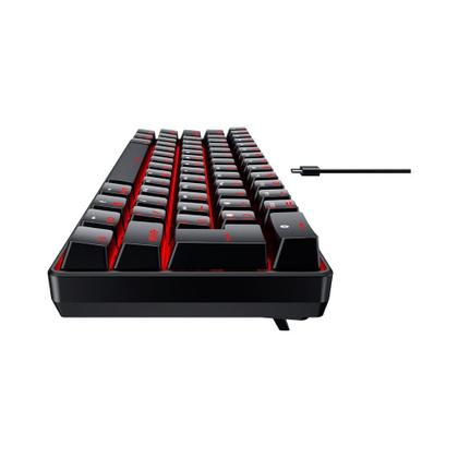 Imagem de Teclado Mecânico Gamer Hyrax Thunder HCK61, LED Vermelho, Switch Red, 100% anti-ghosting, ABNT2, Preto - HCK61B-RED-LED