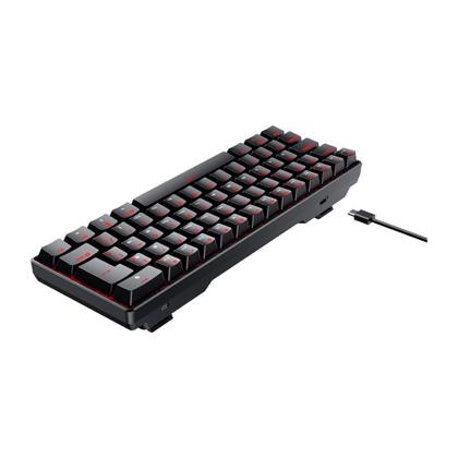 Imagem de Teclado Mecânico Gamer Hyrax Thunder HCK61, LED Vermelho, Switch Red, 100% anti-ghosting, ABNT2, Preto - HCK61B-RED-LED