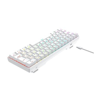 Imagem de Teclado Mecânico Gamer Hyrax Thunder HCK61, RGB, Switch Blue, 100% anti-ghosting, ABNT2, Branco - HCK61W-BLUE-RGB