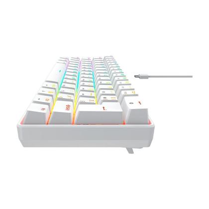 Imagem de Teclado Mecânico Gamer Hyrax Thunder HCK61, RGB, Switch Blue, 100% anti-ghosting, ABNT2, Branco - HCK61W-BLUE-RGB
