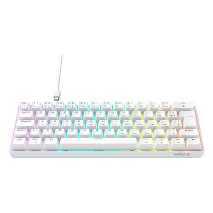 Imagem de Teclado Mecânico Gamer Hyrax Thunder HCK61, RGB, Switch Blue, 100% anti-ghosting, ABNT2, Branco - HCK61W-BLUE-RGB