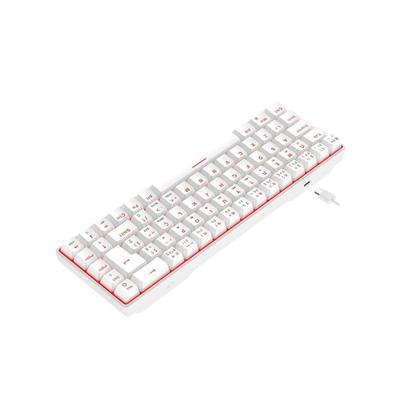 Imagem de Teclado Mecânico Gamer Hyrax Thunder Pro, Switch Huano Marrom, LED Vermelho, Layout 65%, USB-C, ABNT2, Branco - HCK65W-BROWN-LED