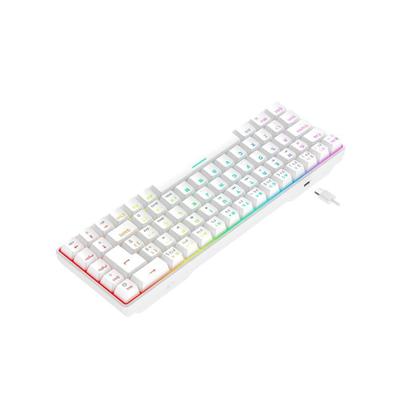 Imagem de Teclado Mecânico Gamer Hyrax Thunder Pro, Switch Huano Marrom, RGB, Layout 65% USB-C, ABNT2, Branco - HCK65W-BROWN-RGB