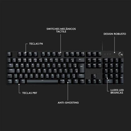 Imagem de Teclado Mecânico Gamer Logitech G G413 SE, USB, Anti-Ghosting, ABNT2, Preto - 920-010554