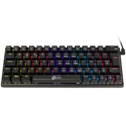 Imagem de Teclado mecanico gamer loki 60% rainbow switch brown kalkan preto klk00015