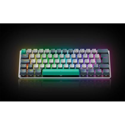 Imagem de Teclado Mecânico Gamer Machenike K500-B61 60% Compacto, Switch Azul, RGB, HotSwap, USB-C, ABNT2, Branco e Cinza - JJ02G400F