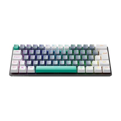 Imagem de Teclado Mecânico Gamer Machenike K500-B61, RGB Switch Blue, HotSwap, C/Fio, PT-BR, Cinza e Branco
