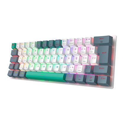 Imagem de Teclado Mecânico Gamer Machenike K500-B61, Switch Huano Brown, ABNT, Branco - K500-B61BBR