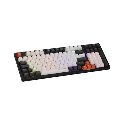 Imagem de Teclado Mecânico Gamer New Hero Arkana, RGB, Switch Blue, ABNT2, USB, Branco e Cinza