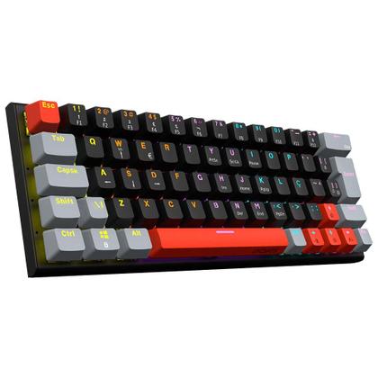 Imagem de Teclado mecânico gamer pcyes kuromori 60% white ghost switch blue led rainbow - ptkmwg60bl