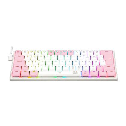 Imagem de Teclado Mecânico Gamer Redragon Anivia, RGB, Switch Blue, Wired, ABNT2, Branco e Rosa - K614WP-RGB (PT-BLUE)