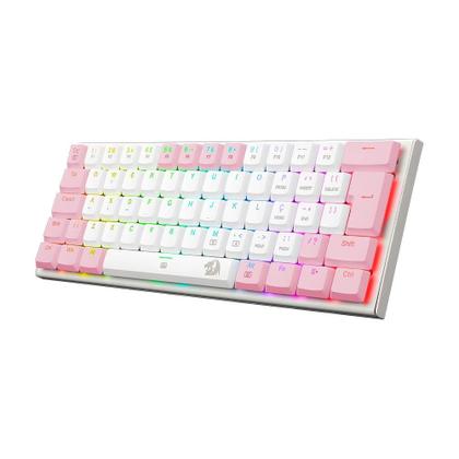 Imagem de Teclado Mecanico Gamer Redragon Anivia, RGB, Switch Brown, ABNT2, N - keys, Branco e Rosa - K614WP-RGB (PT-BROWN)