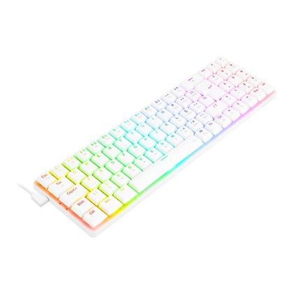 Teclado Mecânico Gamer Redragon Ashe RGB Branco Switch Azul - K626