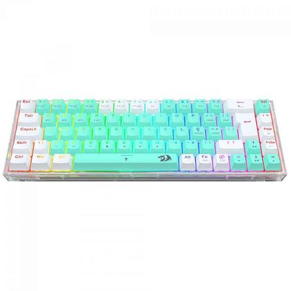 Imagem de Teclado Mecânico Gamer Redragon Castor Pro, Wireless, Bluetooth, Switch Gentle Mine, ABNT2, 65%, Branco E Menta