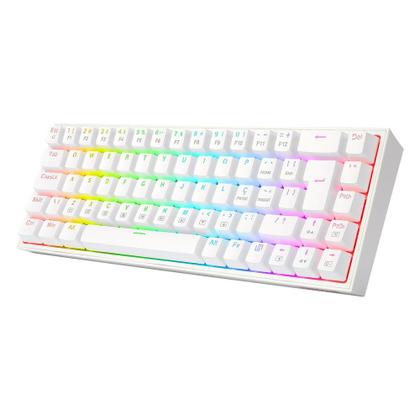 Imagem de Teclado Mecânico Gamer Redragon Castor, RGB, Switch Blue, ABNT2, Branco - K631W-RGB (PT-BLUE)